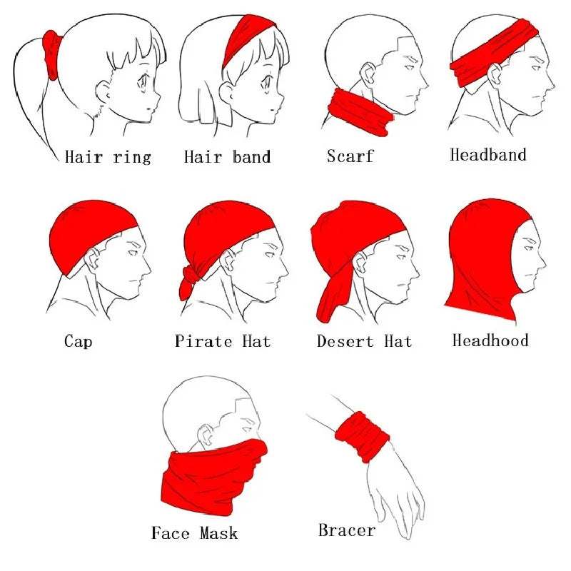Outdoor Magic Bandana Solid Dyeing Color Cycling Hiking Scarves Fashion Headwrap Neck Tube Cover Fishing Windproof Face Mask