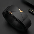 Men's Leather Belt Fashion Automatic Buckle Cowskin Male Belts Luxury Designer Black belt