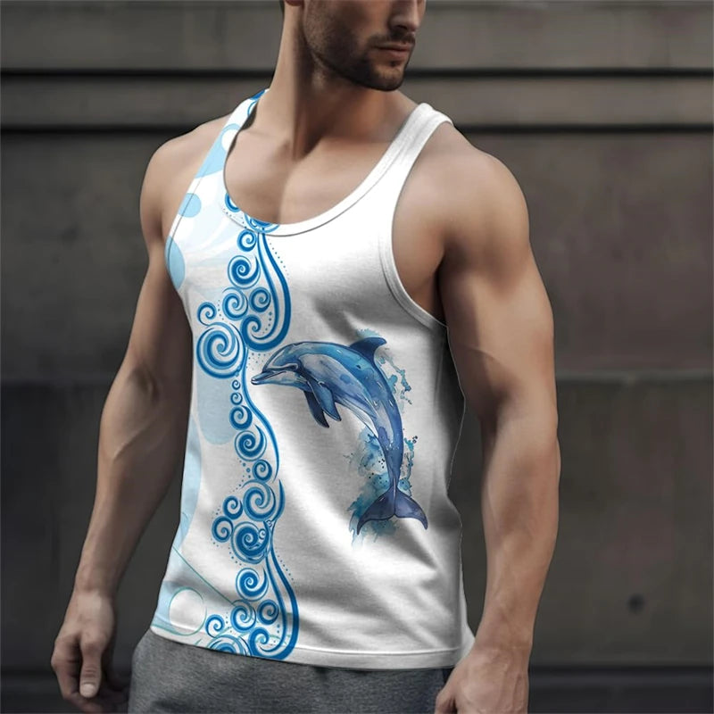 Kawaii Dolphins 3D Print Tank Top