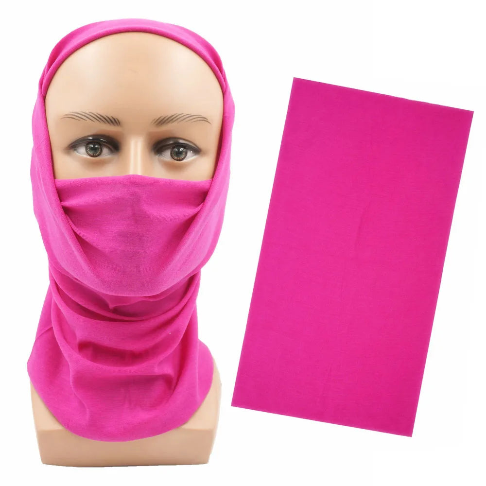 Outdoor Magic Bandana Solid Dyeing Color Cycling Hiking Scarves Fashion Headwrap Neck Tube Cover Fishing Windproof Face Mask
