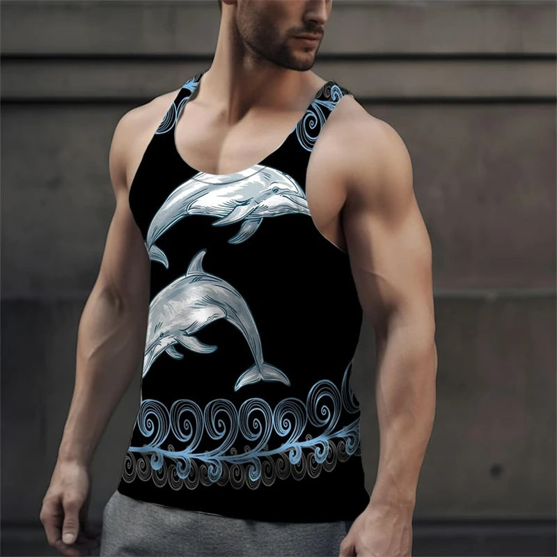 Kawaii Dolphins 3D Print Tank Top