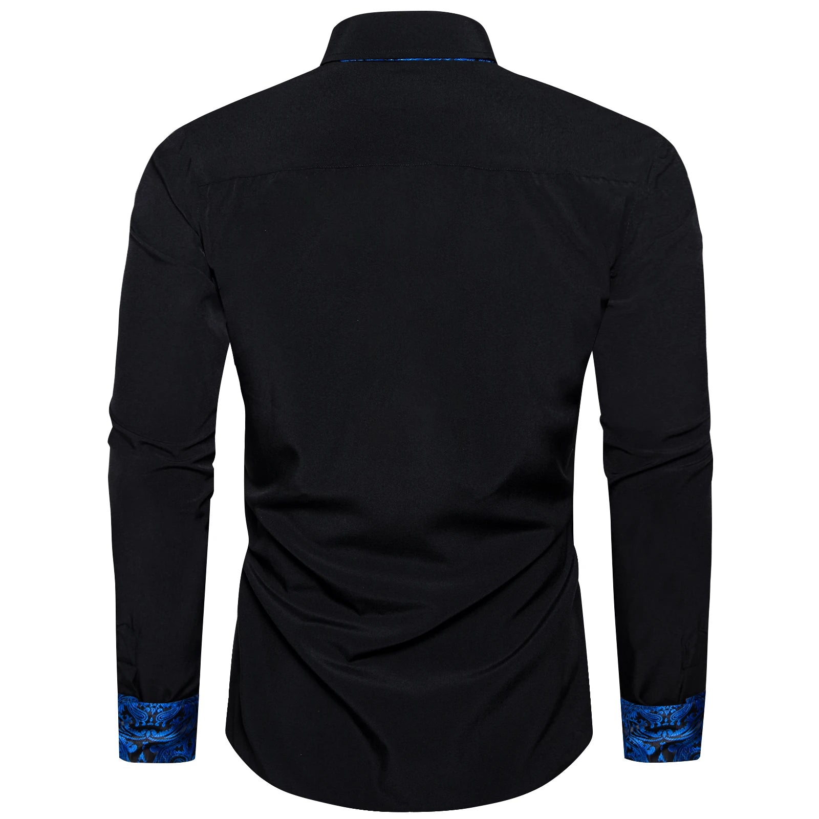 Men's Polyester Cotton Shirts Long Sleeve Paisley Patchwork Social Casual Dress Shirt