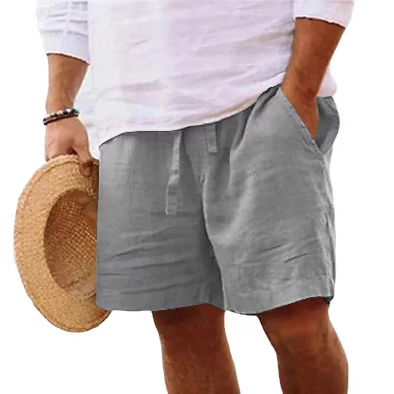 Mens Cotton Solid Color Lightweight Shorts