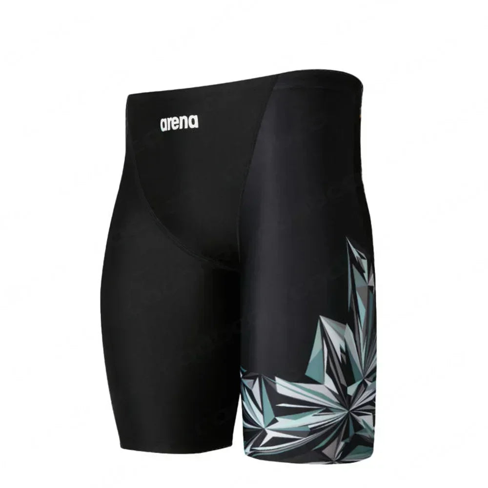 Men Swim Jammer Swimming Trunks Professional Swim Surf Trunks Summer Beach Lycra Quick Dry Uv Protection Gym Tights Shorts