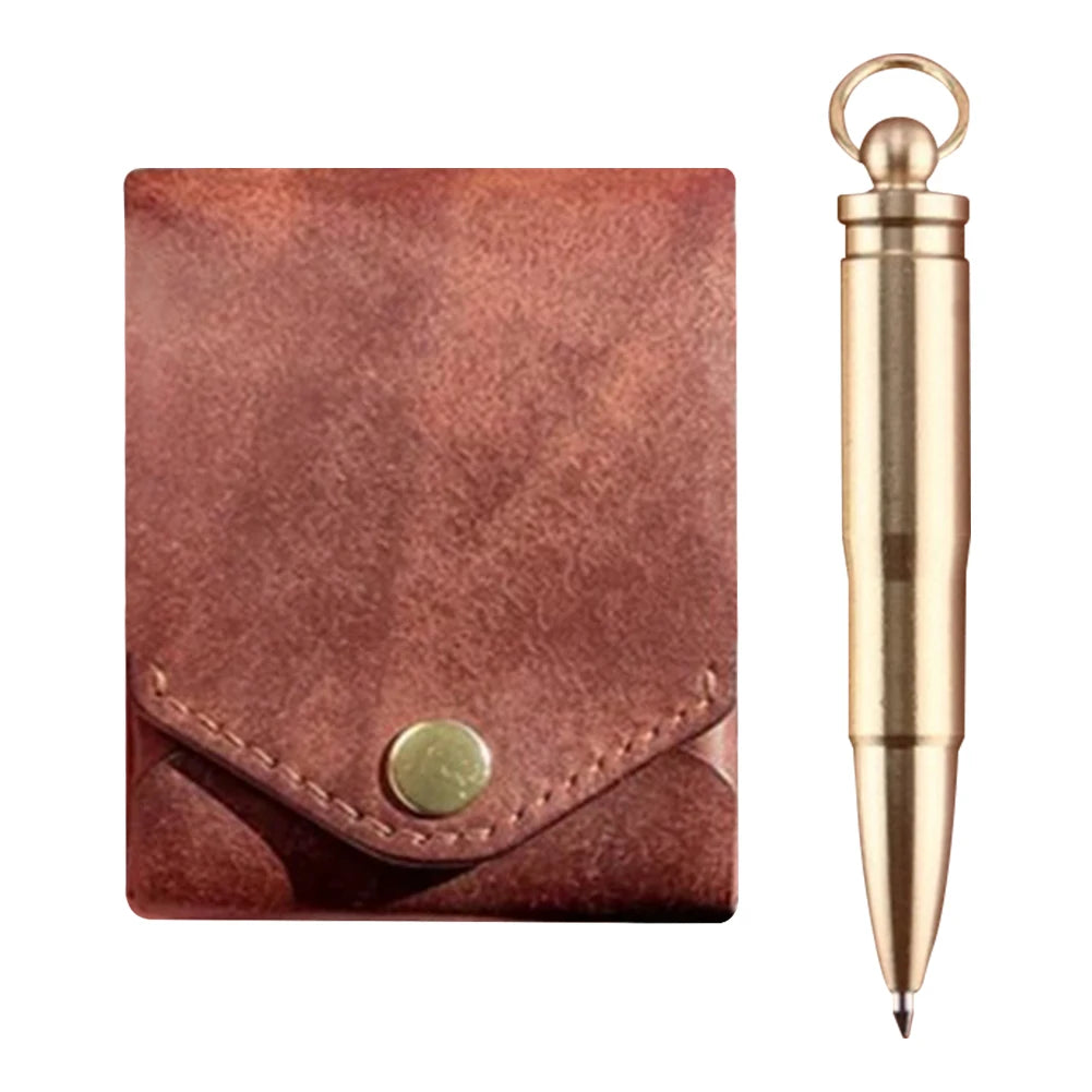 Money Wallet Bi-Fold ID Card Clip Case Complimentary Fountain Pen Slim Minimalist Wallet for Daily Commuting Business and Travel