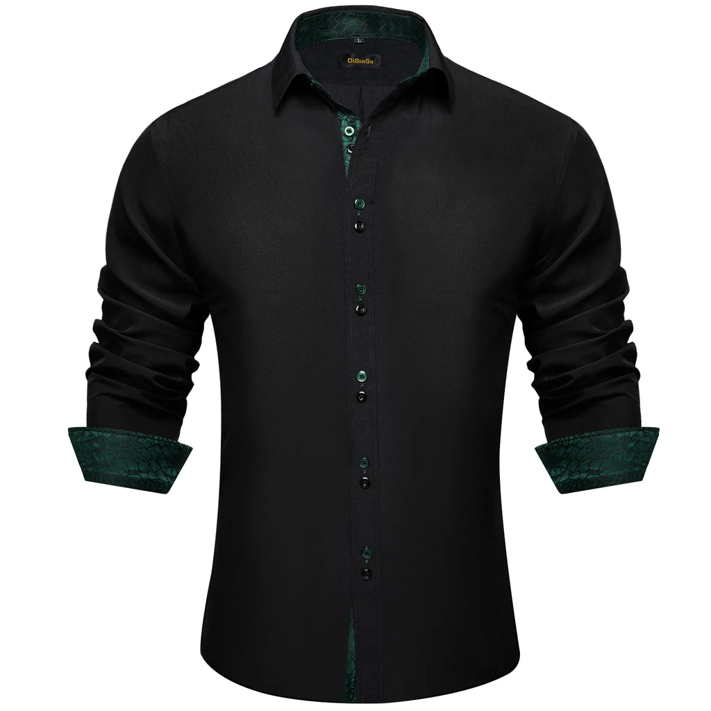 Men's Polyester Cotton Shirts Long Sleeve Paisley Patchwork Social Casual Dress Shirt