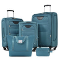 Softside Luggage Expandable 5 Piece Set Suitcase with Duffel Bag Upright Spinner Softshell Lightweight Luggage Travel Set