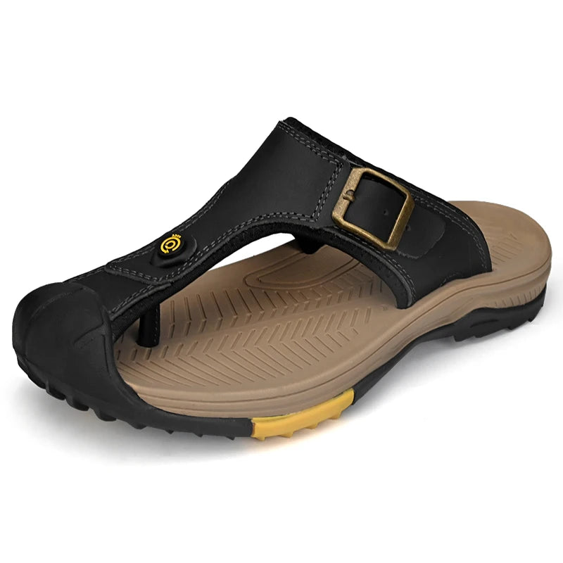 Leisure Walk Summer Slippers for Men Soft Sole Slides Outdoor Male Flip Flops All-match Casual Sandals Travel Wading Aqua Shoes