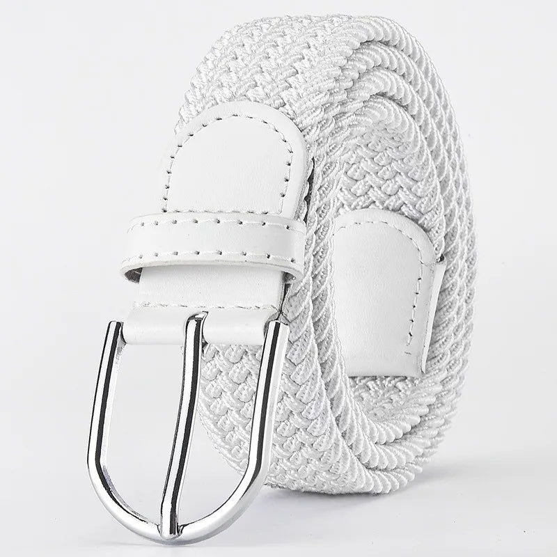 Luxury Woven Stretch Casual Alloy Buckle Needle Elastic Canvas 105cm Unisex