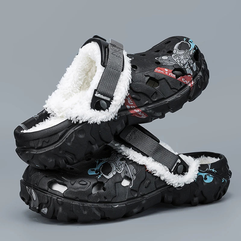 Soft Indoor Women Slippers Summer Removable Sandals Men Non Slip Plush Fur Clogs Big Size Slippers 47