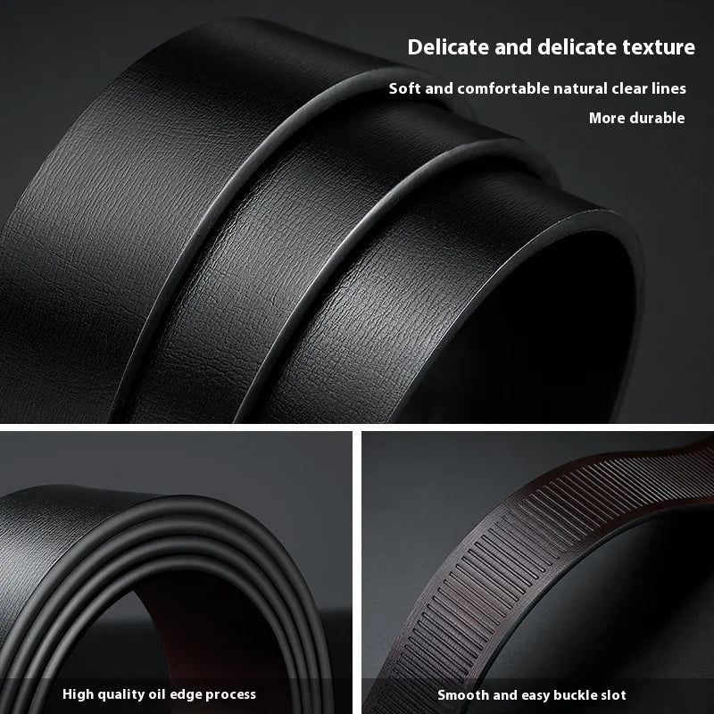 Men's Leather Belt Fashion Automatic Buckle Cowskin Male Belts Luxury Designer Black belt