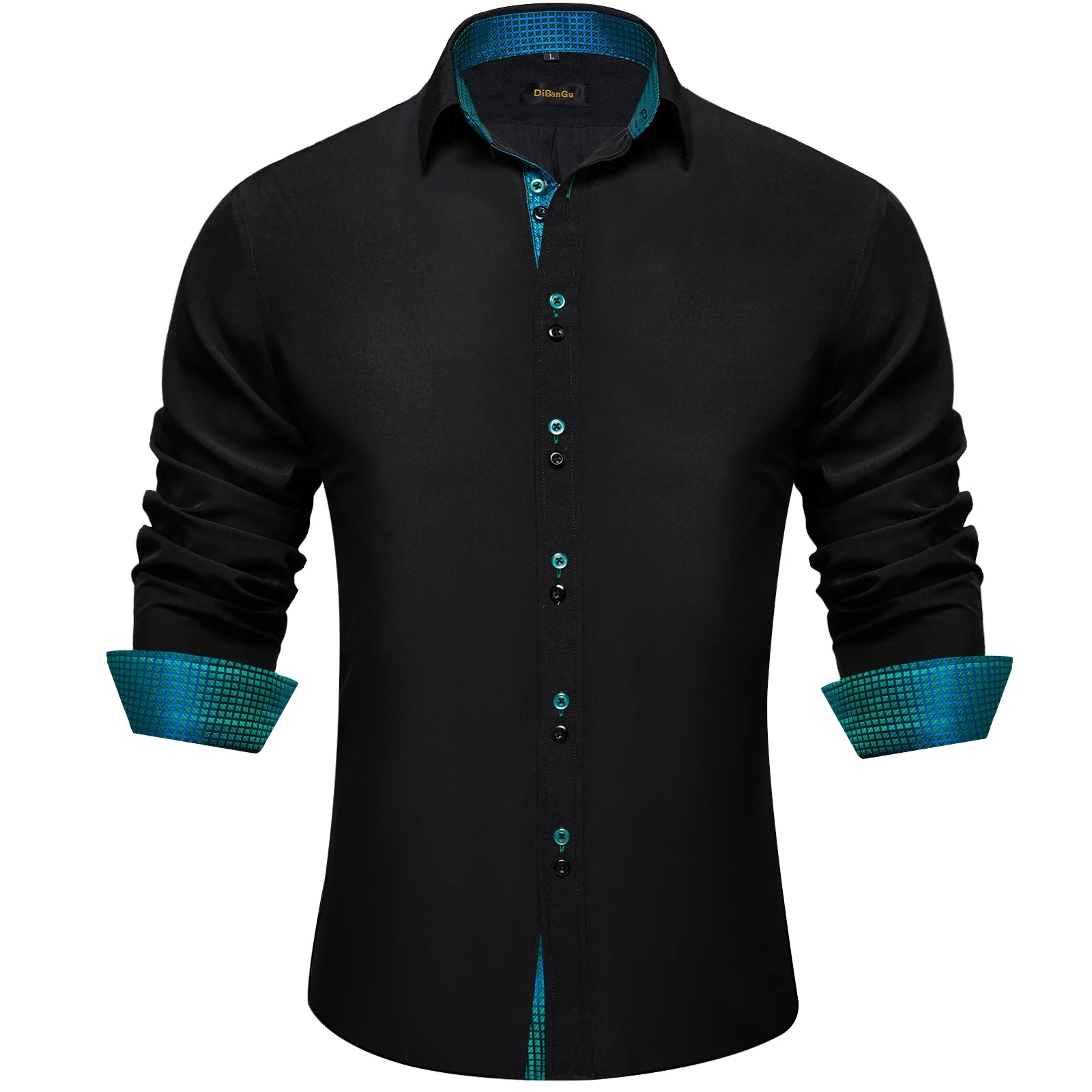 Men's Polyester Cotton Shirts Long Sleeve Paisley Patchwork Social Casual Dress Shirt
