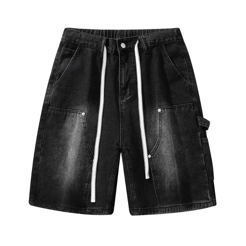 Fashion Streetwear Men's Denim Shorts Summer Loose Vintage