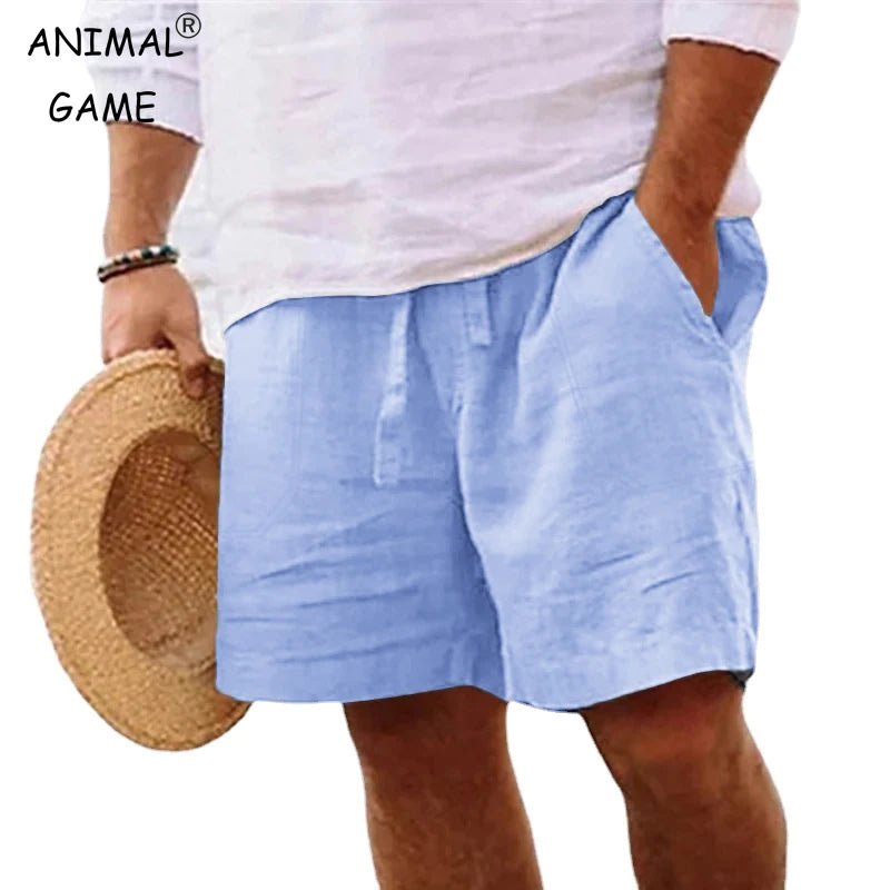 Mens Cotton Solid Color Lightweight Shorts