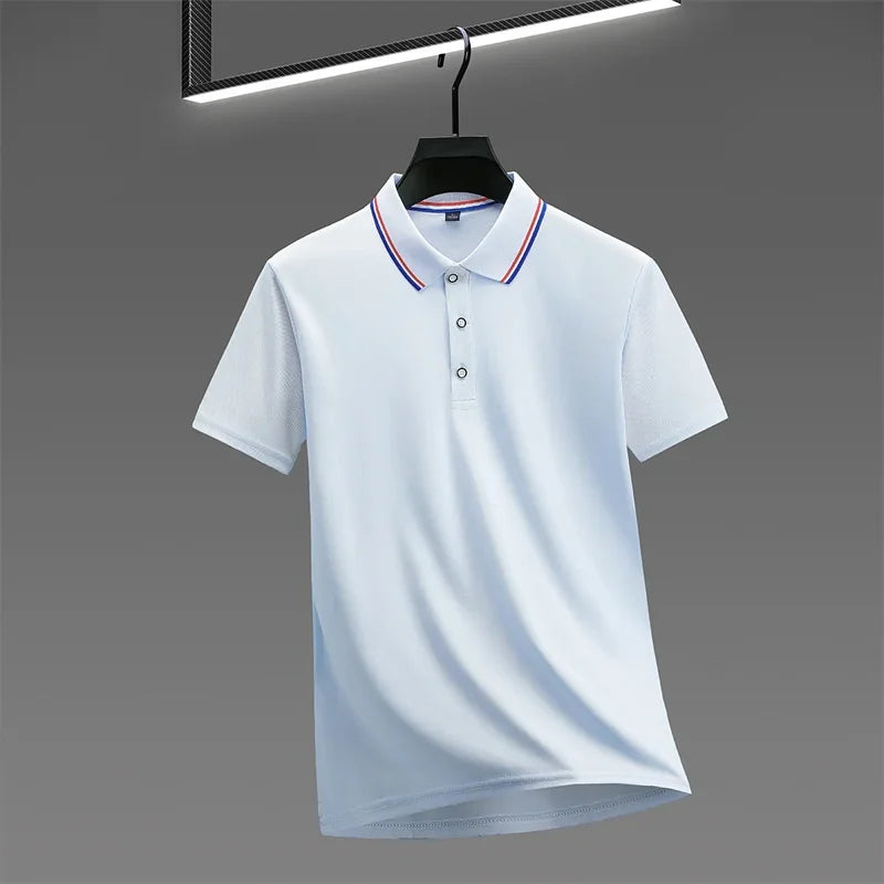 Men's Casual Solid Color Short Sleeve Polo Shirt