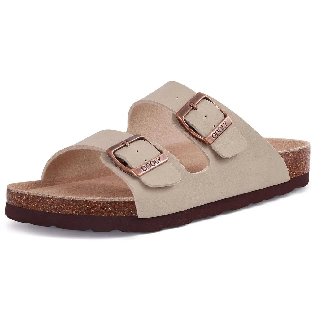 Litfun Retro Cork Clogs Slippers For Men Fashion Men Mules Shoe with Arch Support Unisex Classic Beach Shoes Men's Suede Sandals