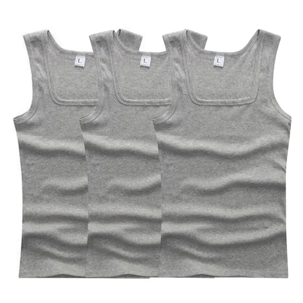 3pcs/lot Cotton Mens Tank Tops Sleeveless Solid Muscle Vest Undershirts