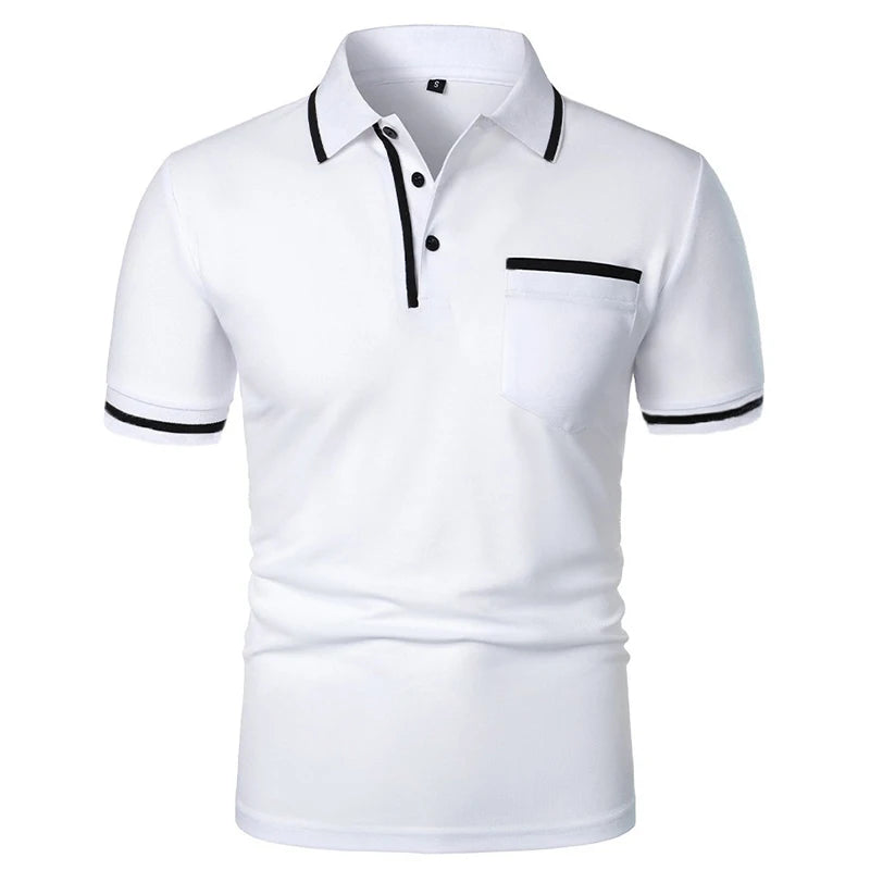 New Men's Short Sleeve Polo Shirts Solid Color Casual T-shirt