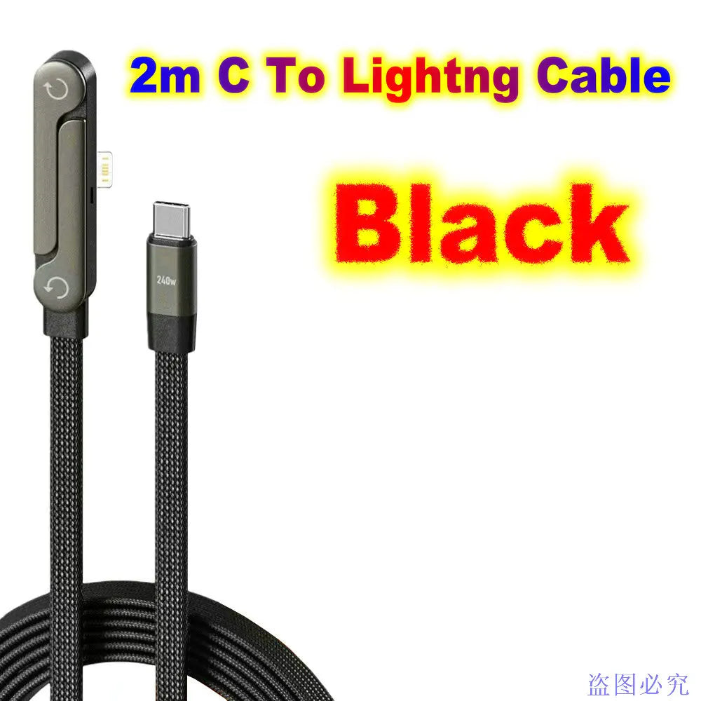 USB Type C Flat Charger Charging Cable C Kick Cable Stand With Invisible Support Foldable Phone Holder 240W Charge Wire Bracket