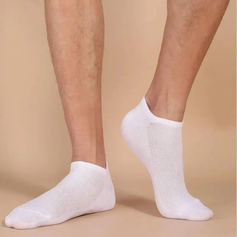 10 Pairs Unisex Casual Plain Color Boat Socks Thin Breathable & Comfy