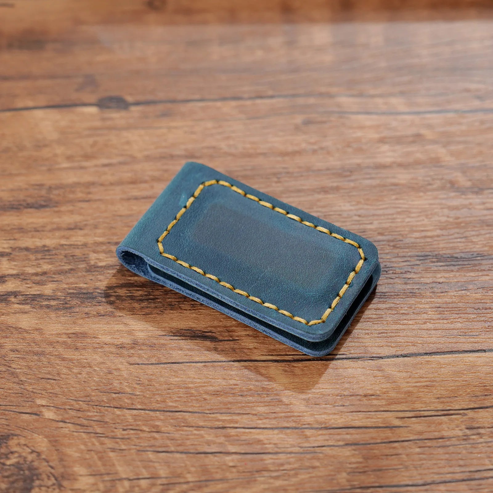 Genuine Leather Money Clips Mini Wallets for Men Slim Front Pocket Magnetic Banknote Clip Minimalist Retro Men's Small Purses