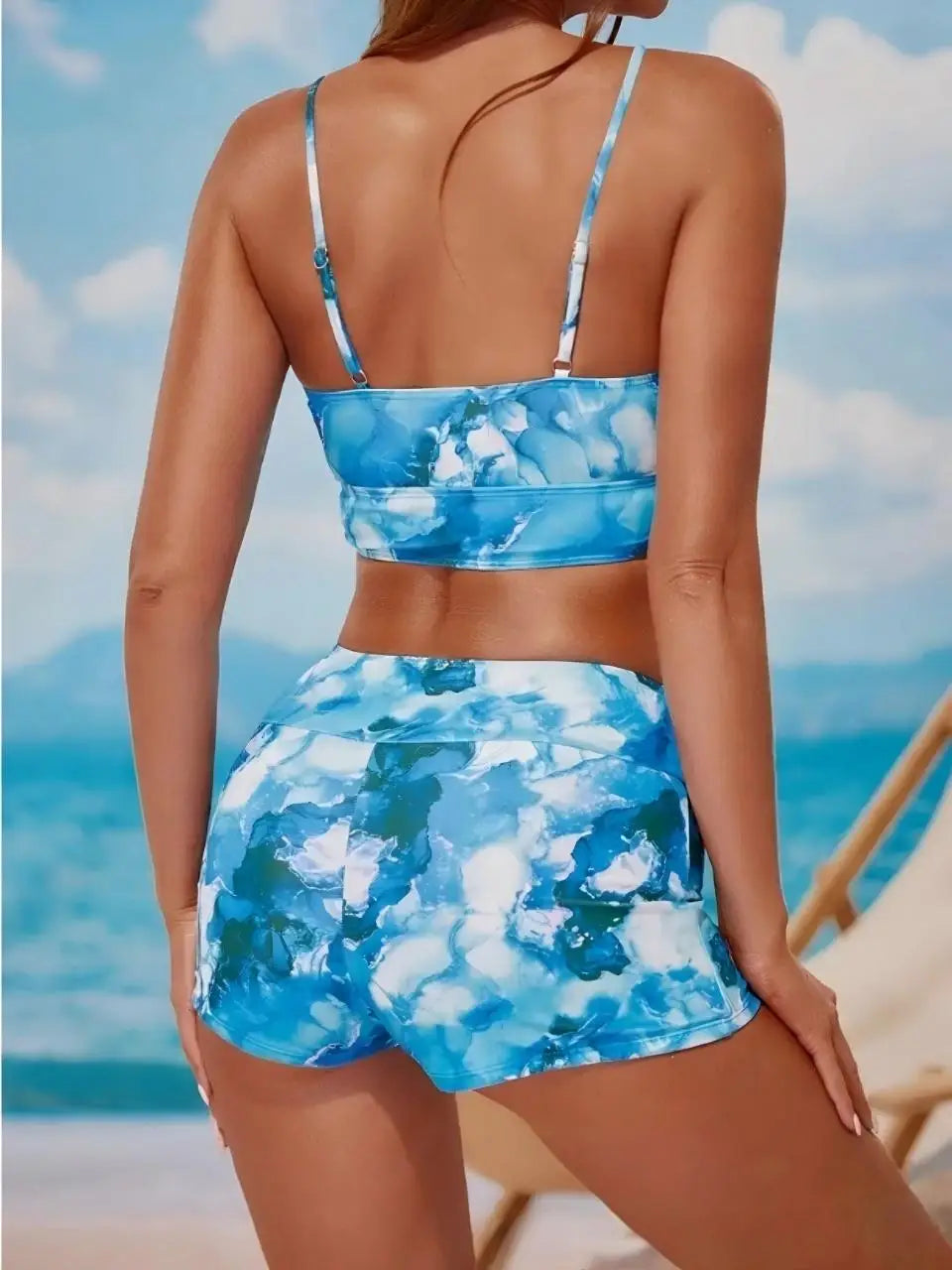 Strappy Printed Bikini 2026 High Waist Shorts Swimwear Female Drawstring Swimsuit Women Bathers Bathing Swimming Suit Beachwear
