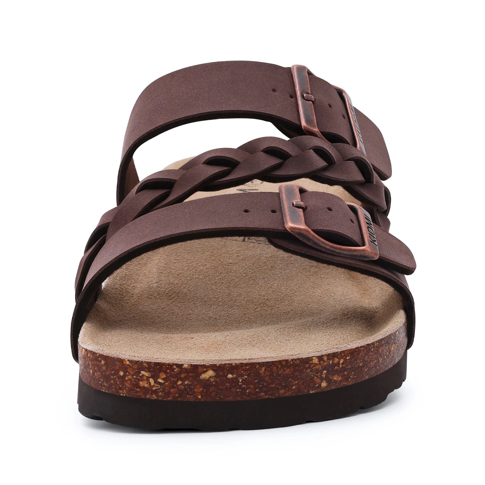 Comwarm Fashion Women's Cork Sandals Summer Leisure Sandals Outdoor Slip-On Lady Slide Sandals With Adjustable Buckle Sandals