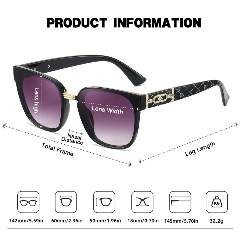 JUNCTURE Cat Eye Sunglasses Women Vintage Fashion Sun Glasses Big Frame Gradient Lady Party Holiday Gifts Sunglasses for Women