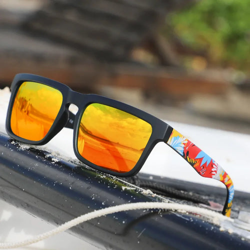 4PCS Square Sports Sunglasses with Designer Temple Pattern - UV400 for Men/Women, Beach Vacation