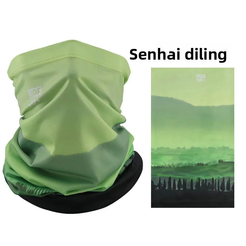 Sun protection face mask, cycling sun protection neck gaiter, unisex fishing ice silk magic headscarf, summer thin neck scarf