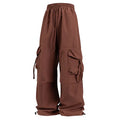 Women Cargo Pants Fashion Loose Comfortable Breathable Lightweight Multiple Pockets Cargo Long Pants Fitness Running Casual Pan