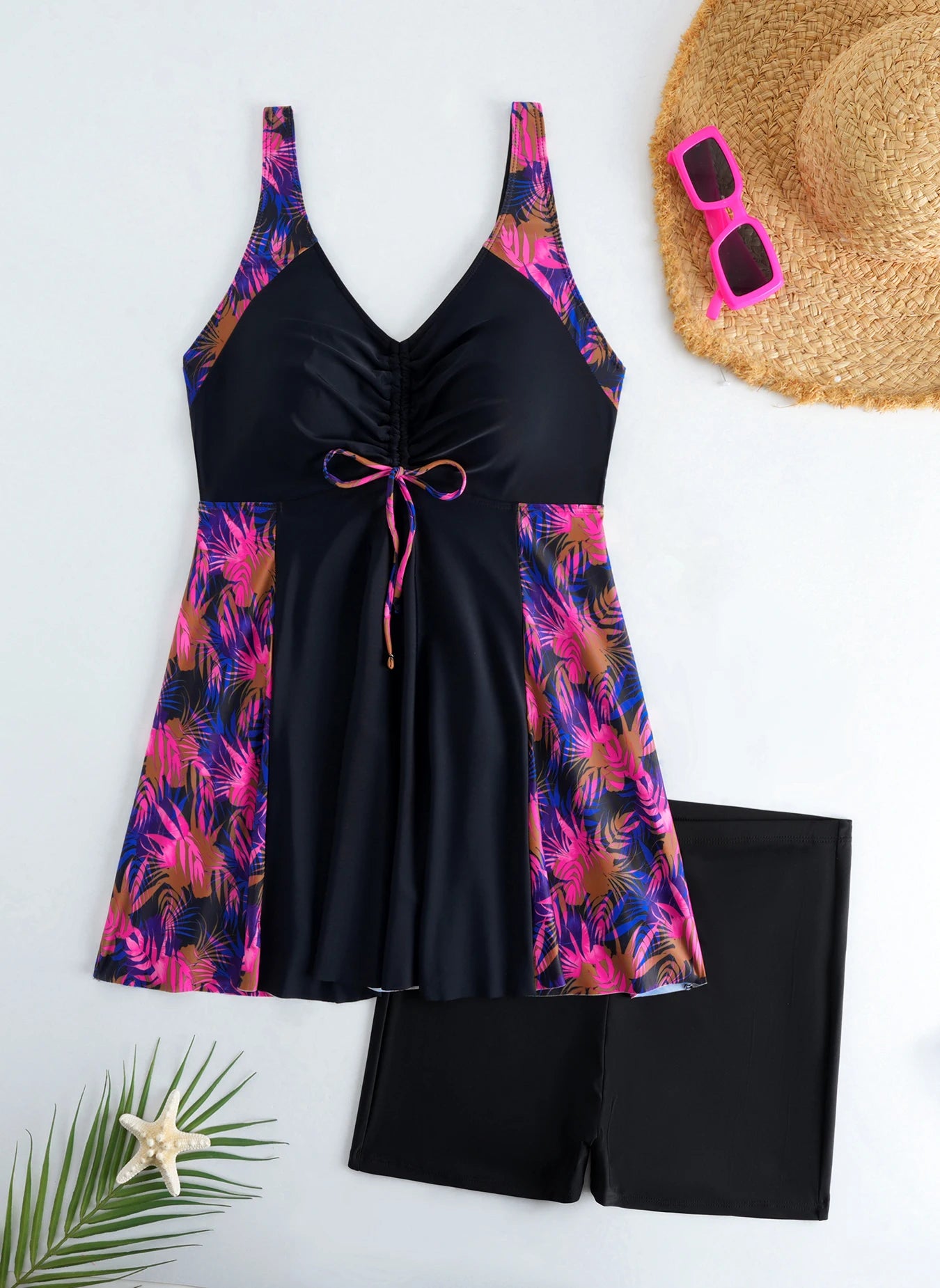 2 Pieces Leopard Plus Size Swimwear