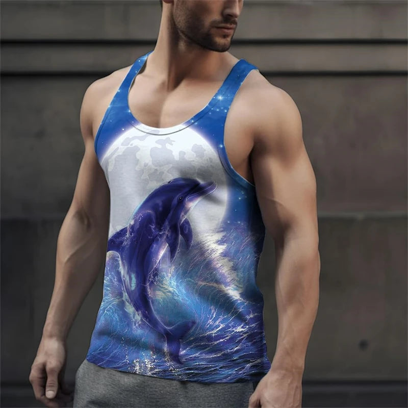 Kawaii Dolphins 3D Print Tank Top