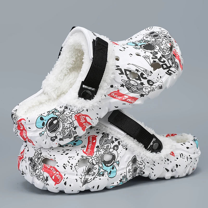 Soft Indoor Women Slippers Summer Removable Sandals Men Non Slip Plush Fur Clogs Big Size Slippers 47