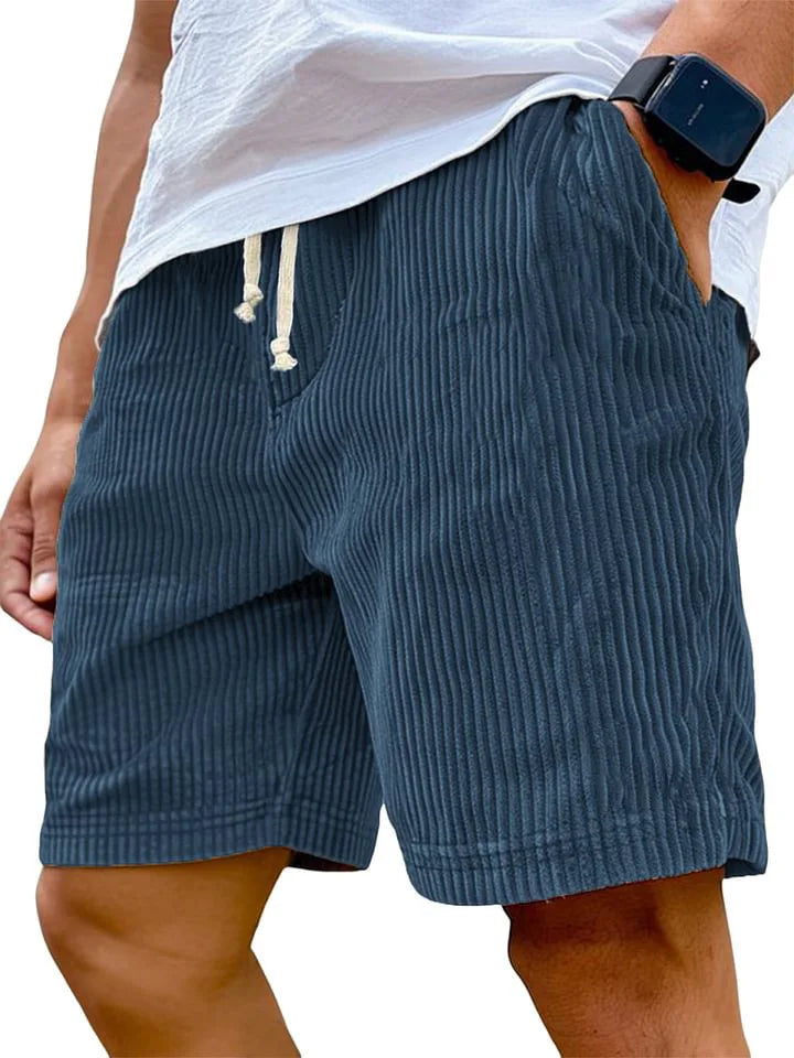 Men's Retro Corduroy Casual Shorts Men Fashion Solid Sweatpants