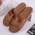 Mntrerm Summer Natural Bamboo Rattan Cane Grass Weaving Slippers Shoes Vine Grass Men Casual Slippers Non-slip Couples Slippers