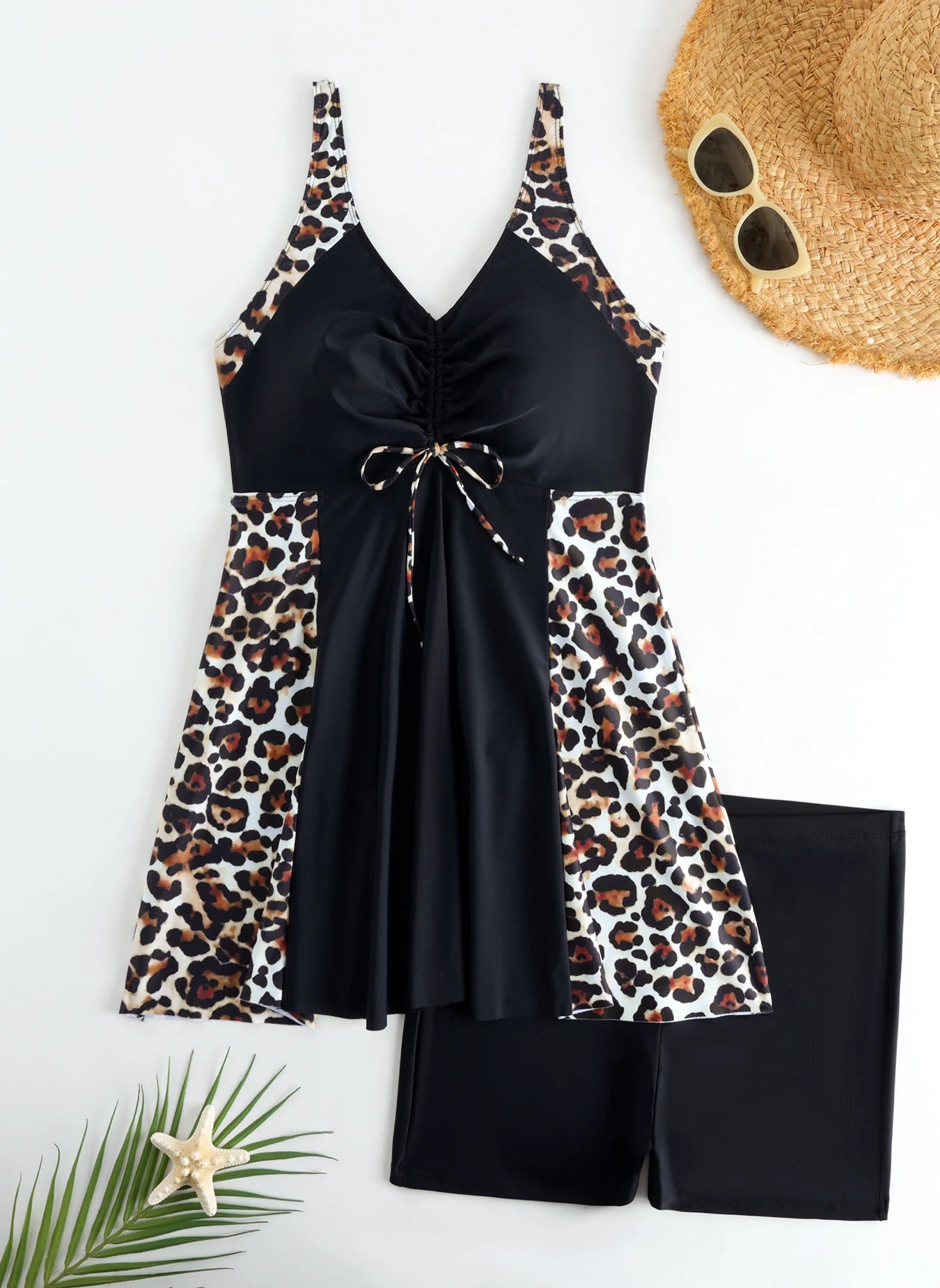 2 Pieces Leopard Plus Size Swimwear