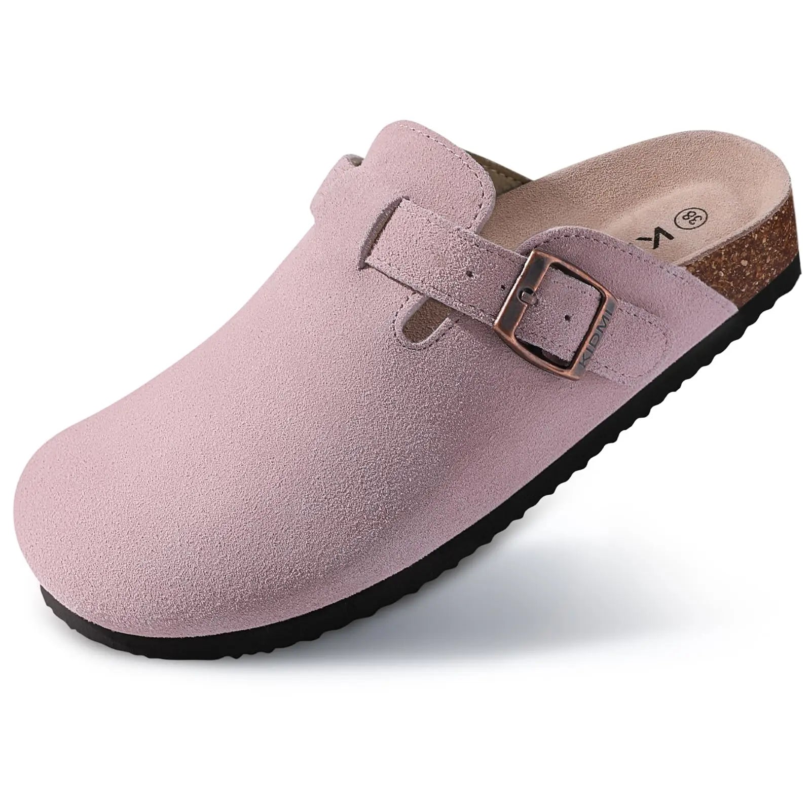 Litfun Retro Cork Clogs Slippers For Men Fashion Men Mules Shoe with Arch Support Unisex Classic Beach Shoes Men's Suede Sandals