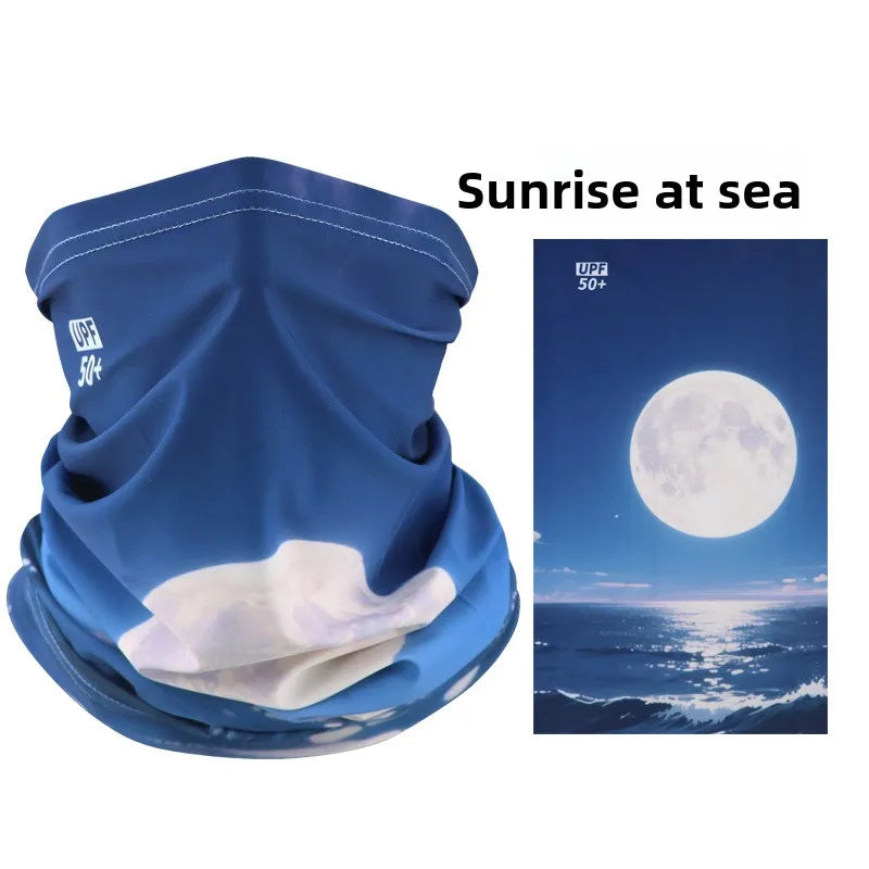 Sun protection face mask, cycling sun protection neck gaiter, unisex fishing ice silk magic headscarf, summer thin neck scarf