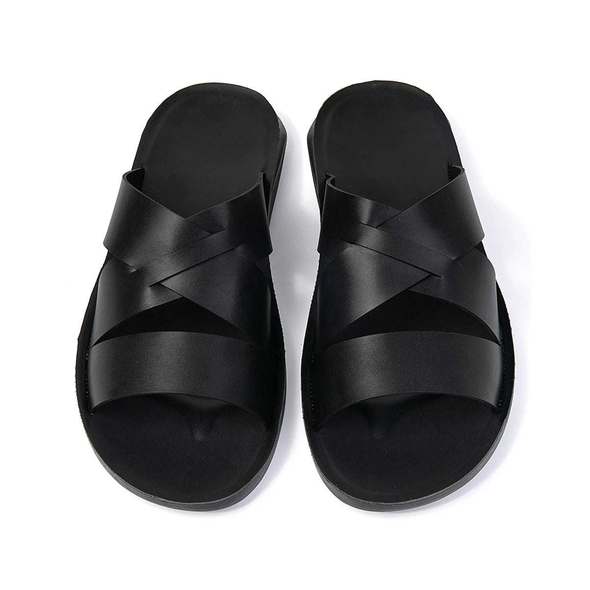 Quick Dry Mens Sandals Summer Outdoor Slippers Open-toe Beach Sandals Vacation Pool Half Drag Male Slides New Non-Slip Sandaly