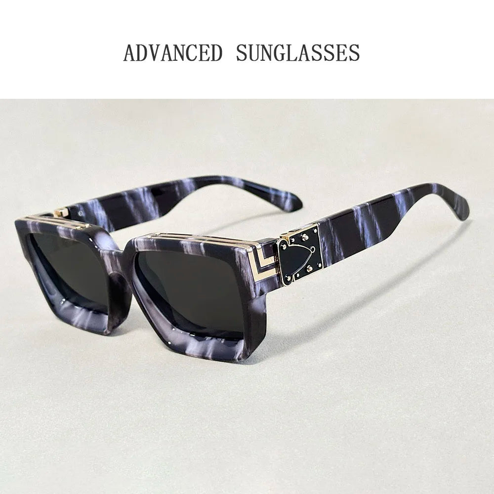 Senior Square Sunglass Men/Women Vintage Millionaire Sunglasses Women Silver Retro Fashion Glasses