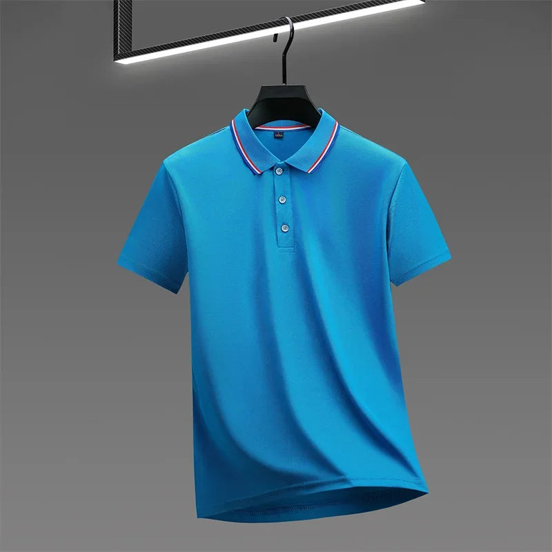 Men's Casual Solid Color Short Sleeve Polo Shirt