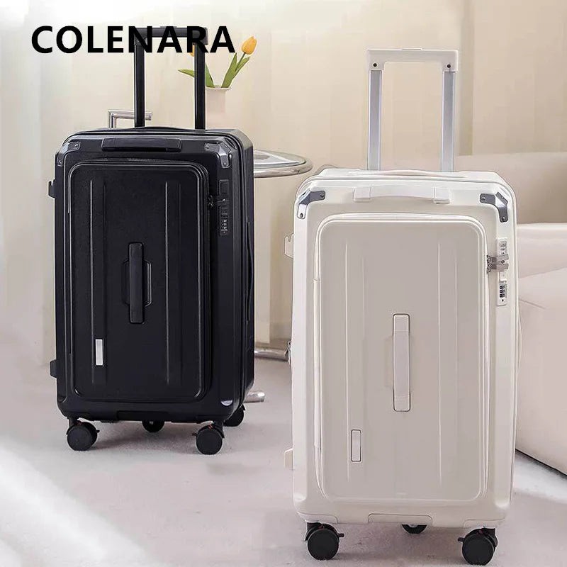 COLENARA 20"24"26"28 Inch Large Capacity Trolley Case Luggage Women's ABS+PC Boarding Box Student Carry-on Travel Suitcase