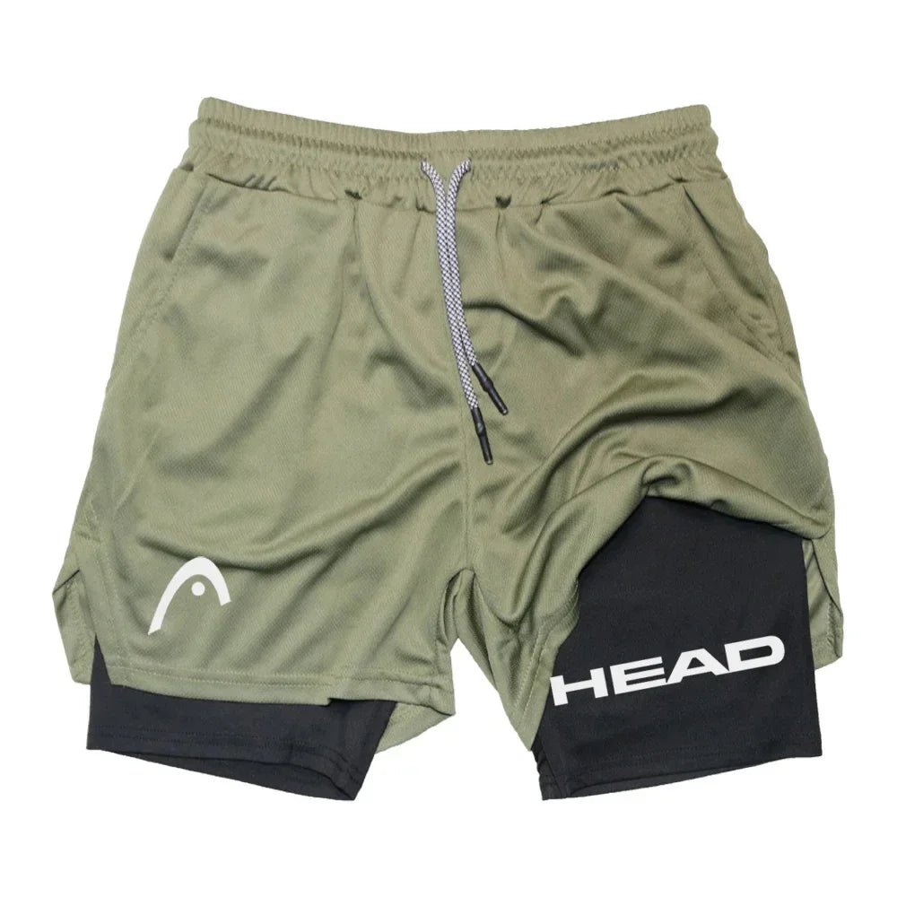 Anime Running Shorts Men's Double Layer, 2 in 1