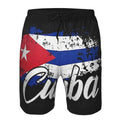 Men Cuba Pattern Beach Shorts Drawstring Quick Dry Street Loose Swimwear Surf Board Shorts