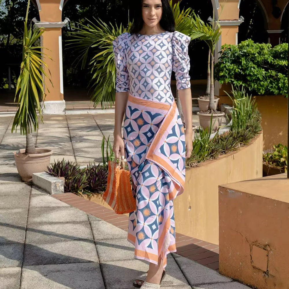 Women's Swimwear Split Sports Skirt-Style Long-Sleeved Thai Thin Two-Piece Bathing Suit