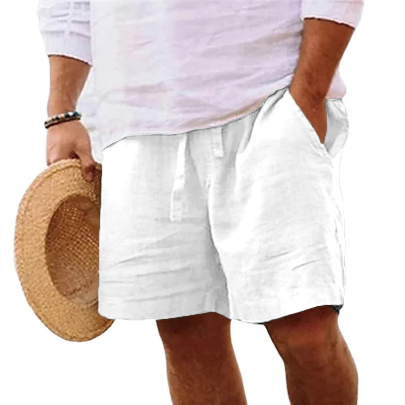 Mens Cotton Solid Color Lightweight Shorts