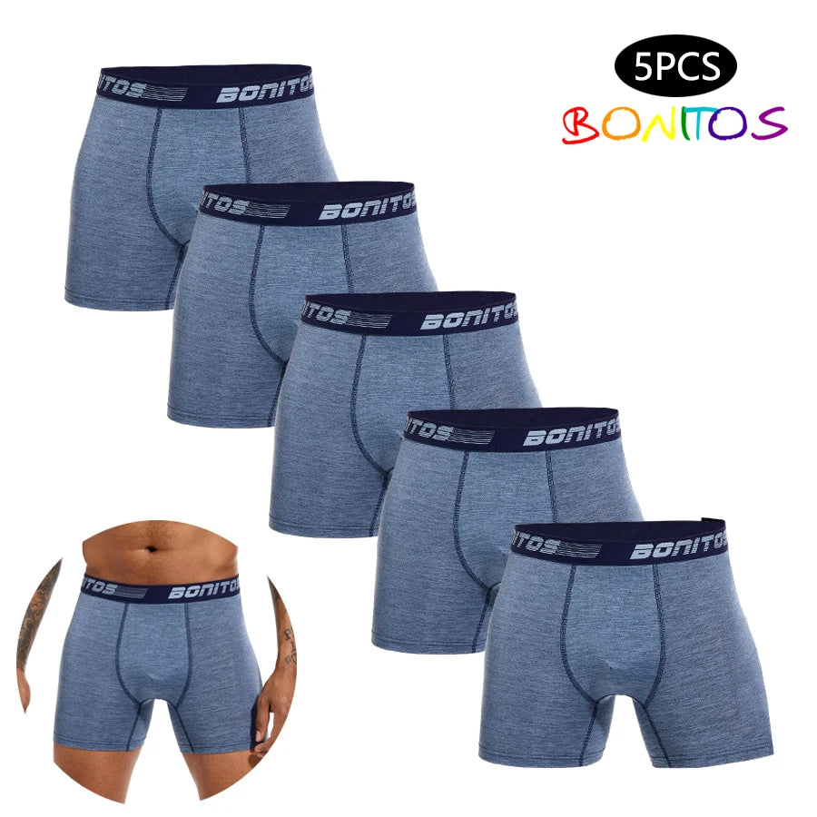 5pcs boxers Men's Breathable boxer shorts Men Underwear Polyester underpants for man High Quality Male Trunks