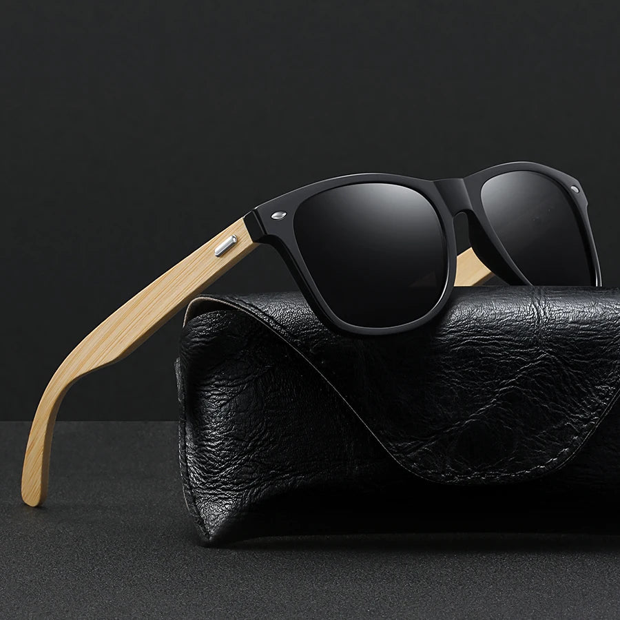 Fashion Bamboo Wood Vintage Square Sunglasses Men/Women Luxury Brand Designer Sun Glasses Wooden Driving Fishing UV400 Eyewear