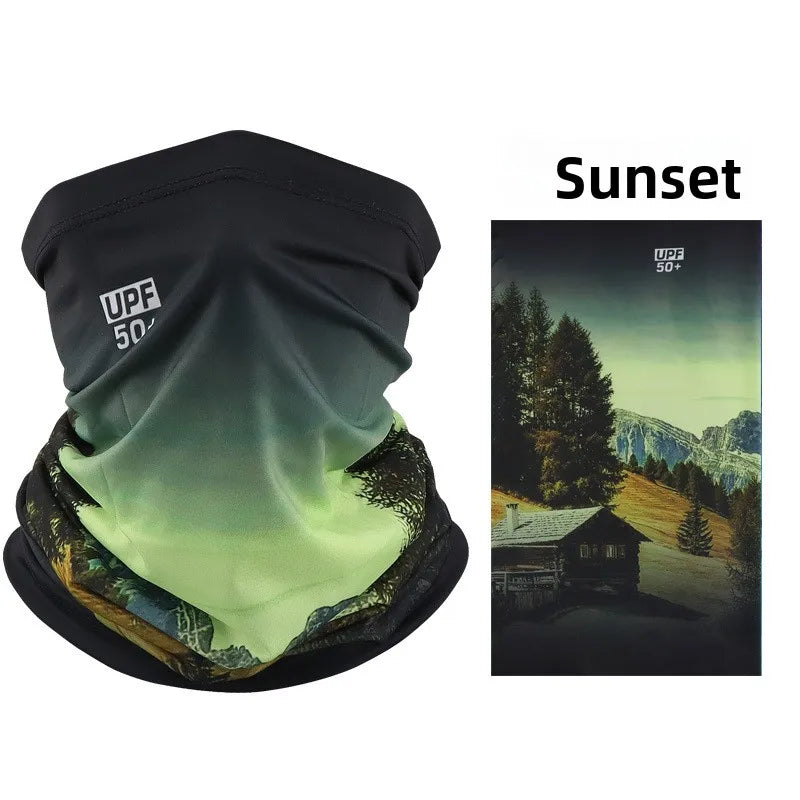 Sun protection face mask, cycling sun protection neck gaiter, unisex fishing ice silk magic headscarf, summer thin neck scarf